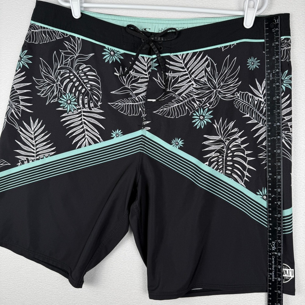O'Neill Hyperfreak Hawaii Board Shorts Mens 40 Black Tropical Floral Swim Trunks - Picture 10 of 11